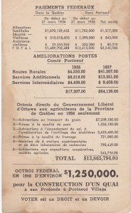 Verso du pamphlet du Dr Pierre Gauthier. À remarquer: la "promesse" réalisée du quai de Portneuf!