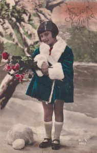 Ancienne carte postale de Bonne Année (1920).