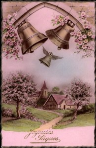 Ancienne carte postale de Pâques.
